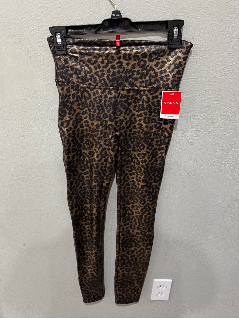 SPANX Leopard-Print High-Waist Leggings in Brown and Black